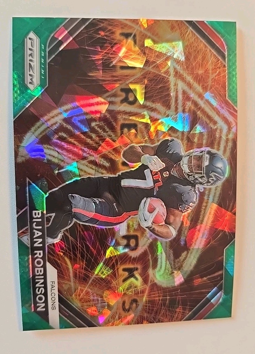 2023 Panini Prizm Bijan Robinson RC #F-24 Fireworks Insert Green Ice Falcons