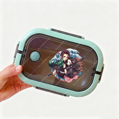 Kinder Lunchbox Anime Cartoon Kunststoff Mehrfachfächer niedlich Obstbehälter
