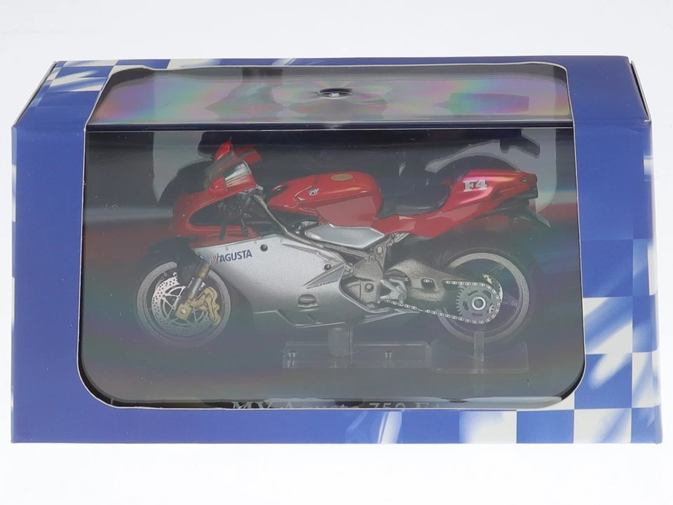 MV Agusta 750 F4 silver-rot Superbike bike model 10102 Atlas 1:24 — 第 4/4 张图片