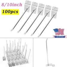 100 Packs Slatwall Hooks 8 Inch 10 Inch Slatwall Accessories Panel Display Hooks