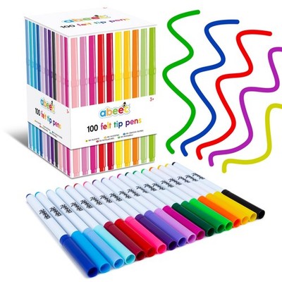 100 Filzstifte für Kinder 3+ - Mal- & Zeichenset | abeec