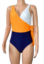 CUPSHE Women's One-Piece Swimsuit Color Block Tie Side Size Large
