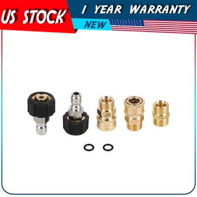 #ad 5 Pcs 5000PSI Pressure Washer Adapter Set For Pressure Washers Hose and Guns $22.39
