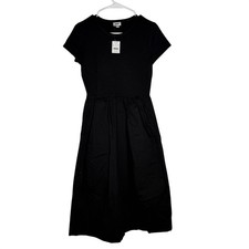 J. Crew Factory Short-Sleeve Knit Mixy Dress Black Size XSmall NWT CI194