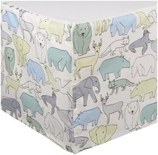 Dwell Studio Safari Friends Cotton Baby Crib Skirt - Caravan