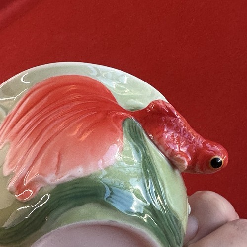 Jeanne Reed's Reed Goldfish Koi Pond Tea Cup Rare Porcelain Underwater 3D Bubble - Picture 6 of 6