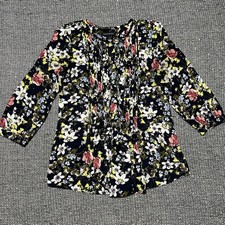 Banana Republic Floral Print Long Sleeve Blouse Size Small
