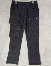 Ralph Lauren Purple Label Utility Cargo Pants Womens 10 Black 100 Silk USA Made