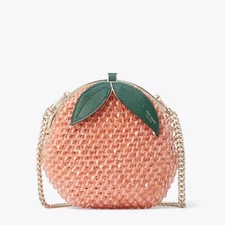 Kate Spade Bellini Embellished Crochet 3d Peach Crossbody