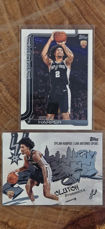2025 Topps Dylan Harper Rookie 2 Card Lot Clutch Prospects RC Spurs