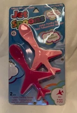 Baby Airplane Spoons Pink Set of 2 Jet Toddler Soft Grip Feeding Spoons New