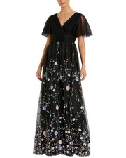 Mac Duggal Faux Wrap Midnight Gown Women's