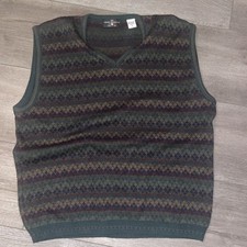 Vintage Italian Sweater Vest Men  s Large Made In Italy Acrylic Wool Blend