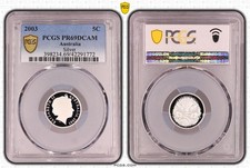 2003 5 Cent Coin - PCGS PR69DCAM Proof - Silver | Queen Elizabeth II