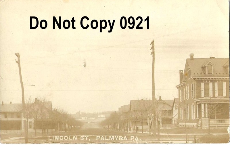 RPPC Real Photo Postcard View of Lincoln Street Palmyra, Pennsylvania Lebanon Co