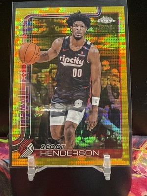 2025-26 Topps Chrome Scoot Henderson /50 Gold Pulsar Refractor #166 Trailblazers