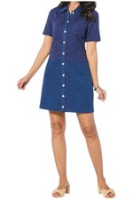 G by Giuliana Women's Button-Front Mixed Media Shirtdress