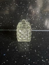 Cute Vintage Cut Pressed Glass Honey/ Jam Pot With Spoon. Excellent Condition.