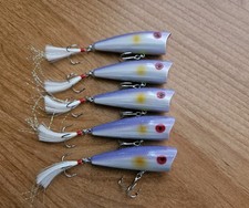 (5) Rebel Pop-R P60 Topwater Poppers, Lot of 5 Fishing Lures *Exclusive Color*