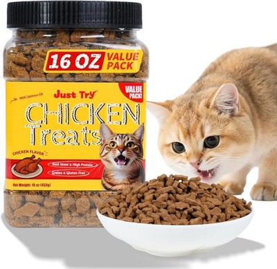 Just Try 16 OZ Cat Treats for Indoor Cats,1 Pound (Pack of 1) Select Flavor Name