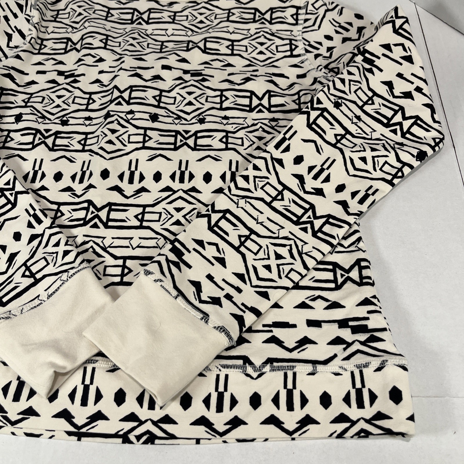 Columbia Womens Medium Henley Top Cream Geometric Print F257 thumbnail 10