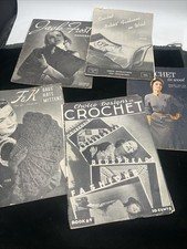 1930s 40s 50s Fashion Clothing Crochet Pattern Books Baby Bags Hats Jack Frost