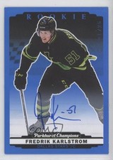 2022 Upper Deck Parkhurst Champions Rookies Blue /25 Fredrik Karlstrom Auto 0q8x