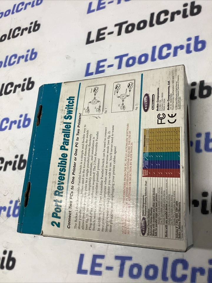 Belkin 2 port reversible parallel switch F1U109 J-701 - Image 3 of 4