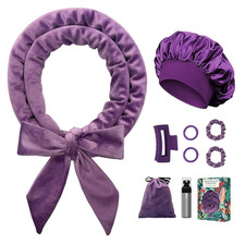 No Heat Overnight Curls Headband to Sleep In, 70" Soft Ribbon Curl Wrap for Long