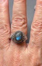 Labradorite 925 sterling silver ring size 9