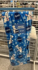 Blue Pillsbury Doughboy Christmas Soft Plush Throw Blanket Oversized 60 X 70”