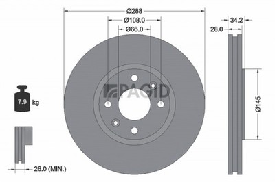 2x Bremsscheibe PAGID 50327N für CITROËN C5 2 Break XANTIA 1 Turbo HDi RCRHRH