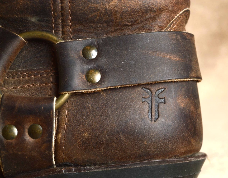 FRYE Vintage Arnés Motociclista Botas Occidentales Para Mujer 8.5 M Marrón 77300 EE. UU. Foto 4 de 4