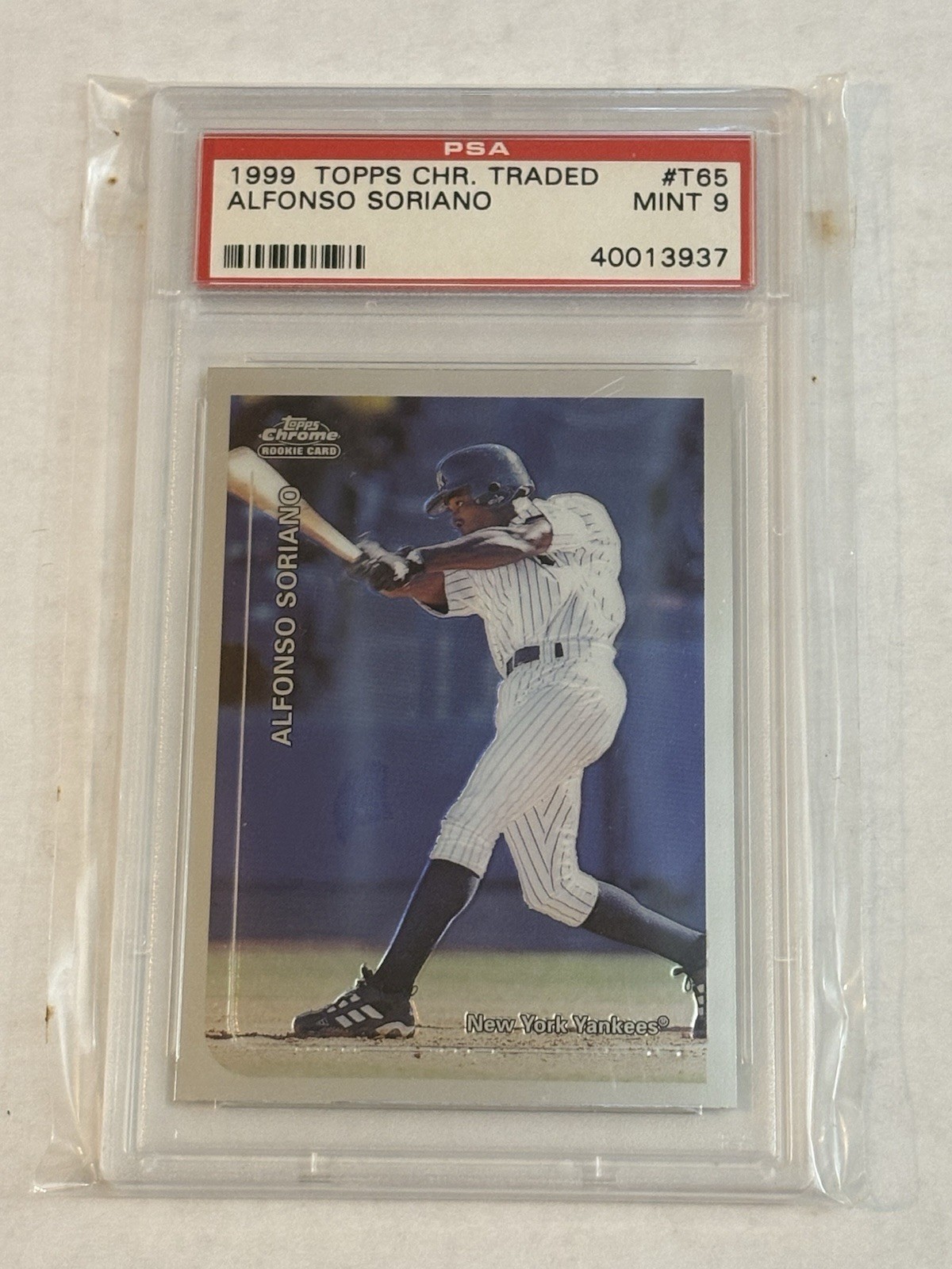 1999 Topps Chrome Traded Alfonso Soriano #T65 PSA 9 Mint Rookie Card RC Yankees
