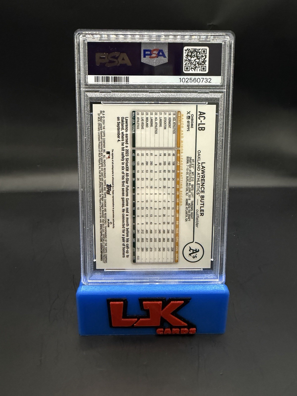  2024 Topps Chrome Update Lawrence Butler Autographs Gold Refractor /50 PSA 10 view 2