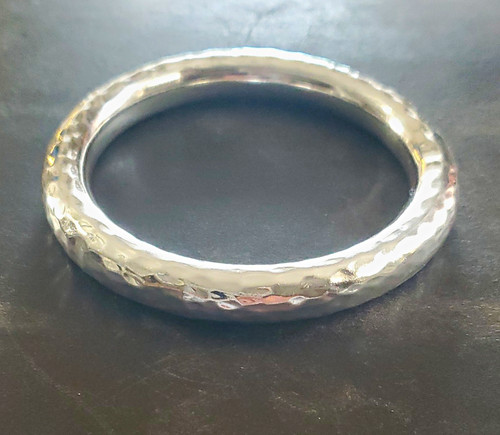 Silpada Thick Round 925 Sterling Silver Hammered Bangle Bracelet 47 Grams