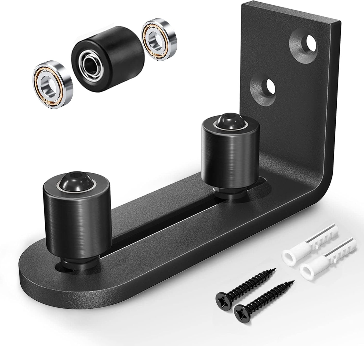 Sliding Barn Door Bottom Floor Guide,Ball Bearings Adjustable Stay Roller,Wall M