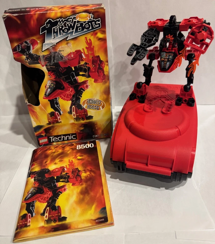 LEGO VINTAGE TECHNIC THROWBOTS (Full Lot of 8) Each w/Box, Manual, & Carry Case - Image 3 of 4