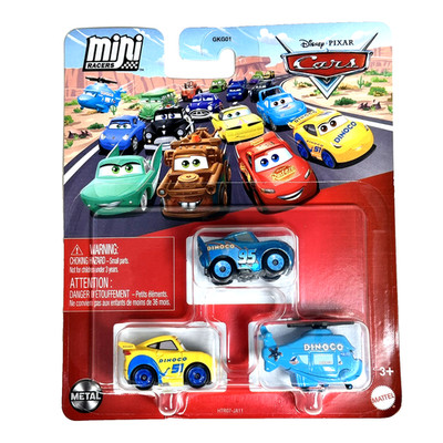 Disney Pixar Cars Mini Racers 3-Pack - Cruz Ramirez + Dinoco McQueen + Turbosky