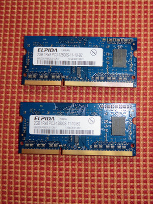 @@@ 2 x ELPIDA ARBEITSSPEICHER 2GB 1Rx8 PC3-12800S-11-10-B2*TOP* @@@