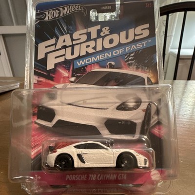 Hot Wheels Porsche 718 Cayman GT4 Fast & Furious Women of Fast White/Black RARE