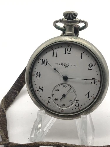 Antique 1925 ELGIN 12s 7j Model 3 Grade 303 Silveroid Pocket Watch