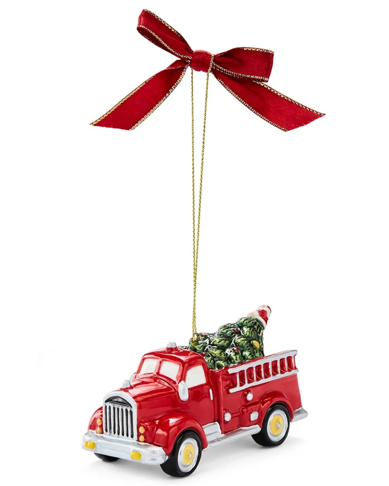 Spode Christmas Tree Firetruck with Tree Ornament