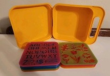 Vintage Tupperware ABC lunch Box Stencil Set 15 Stencils. Christmas, Easter