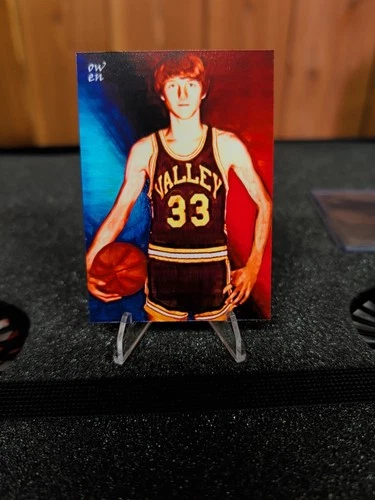 Larry Bird Limited Edition Art Card 4/25 Blue Red Back Signed Owen Celtics