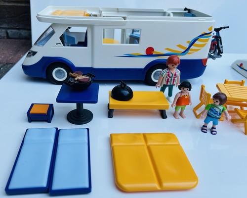 Playmobil 4859 Camper Van Wohnmobil Camping & Familie Figuren Fahrräder Zubehör