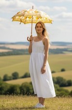 Burberry Vintage Peach Fruit Pattern Walking Umbrella