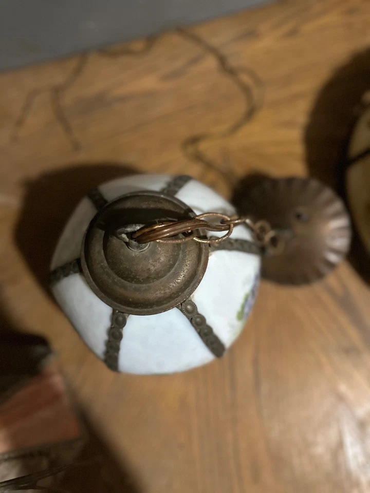 Vintage Fruit Motif Glass Swag Lamp – Retro Farmhouse Pendant Light – 1960s 1970 - Image 4 of 4