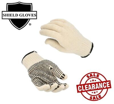 240 Pairs, PVC Single Dot Gloves Large Size Mens Tan, Black Knitted Cotton, PVC