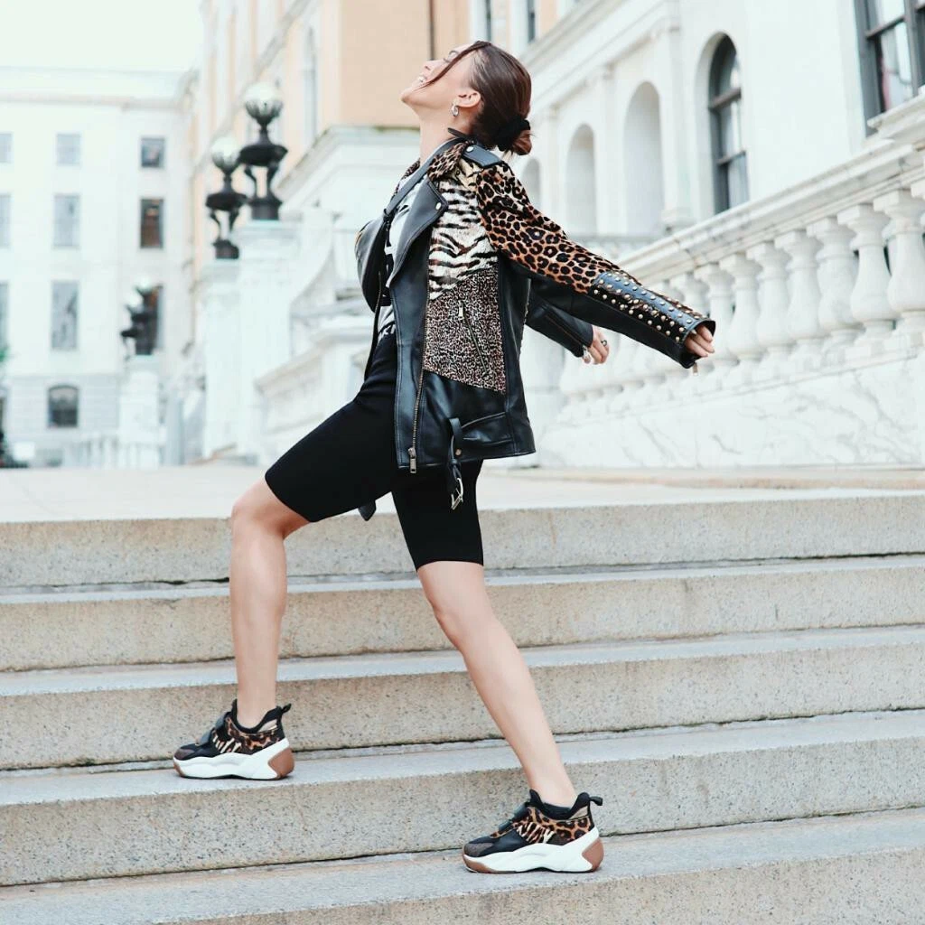 BNIB Michael Kors Women s Animal Print Calf Hair Chunky Sneakers 8 41 RRP 195